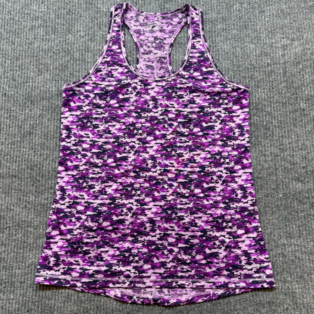 Eddie Bauer Purple Black Camo Racerback Tank Top M Athleisure Streetwear